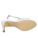 Sandalo da donna in pelle forata bianca tacco 8 - Misure disponibili: 31, 34, 42, 43, 45, 46