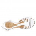 Sandalo da donna in pelle forata bianca tacco 8 - Misure disponibili: 31, 34, 42, 43, 45, 46