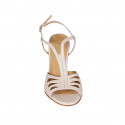 Woman's sandal in nude pierced leather heel 8 - Available sizes:  31, 32, 33, 34, 42, 43, 45