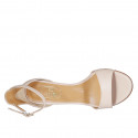 Woman's open shoe with strap in nude leather heel 8 - Available sizes:  32, 42, 43, 44, 45