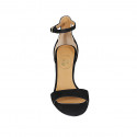 Chaussure ouverte pour femmes avec courroie en daim noir talon 8 - Pointures disponibles:  42, 43, 45, 46