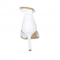 Woman's open shoe with strap in white leather heel 8 - Available sizes:  31, 42, 43, 45, 46