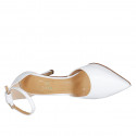 Woman's open shoe with strap in white leather heel 8 - Available sizes:  43