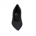 Woman's pointy pump in black fabric heel 5 - Available sizes:  33, 34, 44, 46