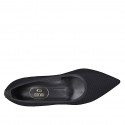 Zapato de salon puntiagudo para mujer en tejido negro tacon 5 - Tallas disponibles:  33, 34, 46