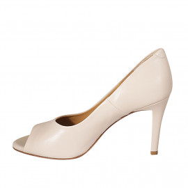 Woman's open shoe in nude leather heel 9 - Available sizes:  32, 42, 43 2