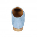 Mocassin pour femmes avec accessoire en daim bleu clair talon 2 - Pointures disponibles:  42, 43