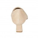 Escarpin à bout pointu pour femmes en daim beige talon 5 - Pointures disponibles:  43, 44, 47