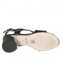 Sandale pour femmes en cuir perforé noir talon 5 - Pointures disponibles:  34, 42, 43, 44