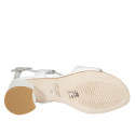 Sandalo da donna in pelle forata bianca tacco 5 - Misure disponibili: 32, 33, 34, 43, 44