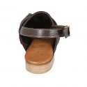 Sandale pour femmes en cuir marron talon 2 - Pointures disponibles:  33, 43, 44