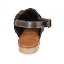 Woman's open-toed highfronted sandal in brown leather heel 2 - Available sizes:  33