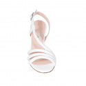 Woman's sandal in white leather heel 7 - Available sizes:  34, 43