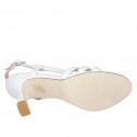 Woman's sandal in white leather heel 7 - Available sizes:  34, 43