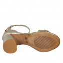 Chaussure ouverte pour femmes avec courroie en cuir lamé platine talon 7 - Pointures disponibles:  42, 43, 44, 45