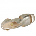 Woman's sandal in platinum laminated and printed leather heel 6 - Available sizes:  43, 44, 46