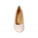 ﻿Woman's round-tip pump in nude patent leather heel 8 - Available sizes:  43
