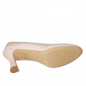 ﻿Zapato de salón redondeado en charol nude tacon 8 - Tallas disponibles:  43