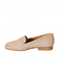 Mocassin pour femmes en daim beige talon 2 - Pointures disponibles:  45