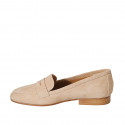 Mocassin pour femmes en daim beige talon 2 - Pointures disponibles:  43, 45