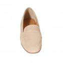 Mocassin pour femmes en daim beige talon 2 - Pointures disponibles:  45