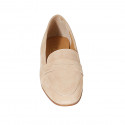 Mocassin pour femmes en daim beige talon 2 - Pointures disponibles:  43, 45