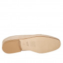 Mocassin pour femmes en daim beige talon 2 - Pointures disponibles:  45