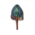 Zapato de salon para mujer en piel estampada multicolor tacon 8 - Tallas disponibles:  32, 34