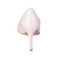 Décolleté da donna in pelle glitterata rosa tacco 8 - Misure disponibili: 34, 43