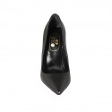 Woman's pointy pump shoe in black leather heel 10 - Available sizes:  32