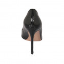 Woman's pointy pump in black patent leather with heel 10 - Available sizes:  32, 33, 34, 43, 45