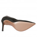 Zapato de salon a punta para mujer en charol negro con tacon 10 - Tallas disponibles:  33