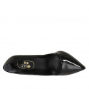Zapato de salon a punta para mujer en charol negro con tacon 10 - Tallas disponibles:  33