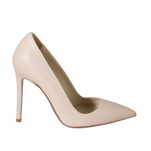 ﻿Woman's pump in nude leather heel 10