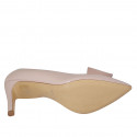 Zapato abierto para mujer en charol nude y blanco tacon 8 - Tallas disponibles:  31, 32, 34, 42