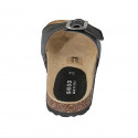 Woman's mules in black patent leather with buckle wedge heel 2 - Available sizes:  42