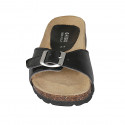 Mule para mujer en charol negro con hebilla cuña 2 - Tallas disponibles:  42
