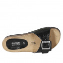 Woman's mules in black patent leather with buckle wedge heel 2 - Available sizes:  42