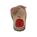 Woman's mules in red patent leather with buckle wedge heel 2 - Available sizes:  42