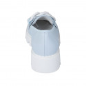 Mocasino para mujer con cadena en piel azul claro tacon 4 - Tallas disponibles:  42
