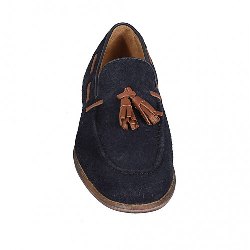 Chaussures Mocassin Femme MAGDESIANS - Bleu Foncé Cuir - Pointure US 4 (medium) - Occasion - Style Loafers Plat