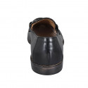 Men's loafer with accessory in black leather - Available sizes:  49