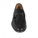 Men's loafer with accessory in black leather - Available sizes:  49