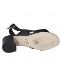Sandale pour femmes en cuir tressé noir talon 5 - Pointures disponibles:  33, 44