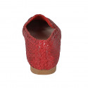 Mocasin para mujer en piel trensada roja con tacon 1 - Tallas disponibles:  34, 43, 44