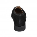 Mocassin pour femmes avec semelle amovible en daim perforé et imprimé noir talon 3 - Pointures disponibles:  31
