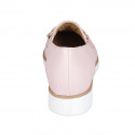 Woman's mocassin with accessory, elastic bands and removable insole in rose leather heel 3 - Available sizes:  31, 34, 42, 43, 44