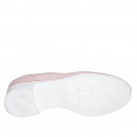 Mocasín para mujer con accesorio, elasticos y plantilla extraible en piel rosa tacon 3 - Tallas disponibles:  31, 34, 42, 43, 44