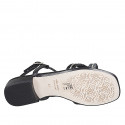 Sandale pour femmes en cuir noir avec strass et talon 2 - Pointures disponibles:  32, 33