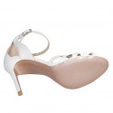 Chaussure ouverte pour femmes en cuir blanc avec courroie talon 9 - Pointures disponibles:  34, 43, 45